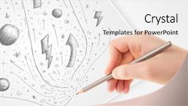  Presentation with paper hand drawn politics - Amazing PPT theme having people sitting around the table backdrop and a  colored foreground.