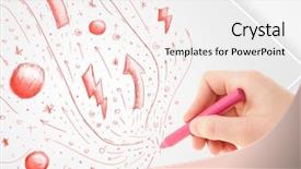  Presentation with paper hand drawn politics - Presentation design with cute notepaper - hand drawing abstract sketches background and a  colored foreground