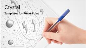  Presentation with paper hand drawn politics - Beautiful presentation theme featuring cute notepaper - hand drawing abstract sketches backdrop and a  colored foreground