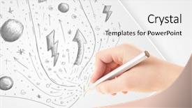  Presentation with paper hand drawn politics - Amazing presentation design having cute notepaper - hand drawing abstract sketches backdrop and a  colored foreground