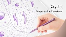  Presentation with paper hand drawn politics - Presentation design featuring cute notepaper - hand drawing abstract sketches background and a  colored foreground