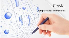  Presentation with plain - Cool new PPT layouts with cute notepaper - hand drawing abstract sketches backdrop and a  colored foreground