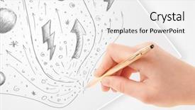  Presentation with paper hand drawn politics - Slide deck with cute notepaper - hand drawing abstract sketches background and a  colored foreground