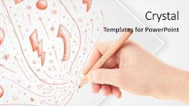  Presentation with paper hand drawn politics - Slide deck having cute notepaper - hand drawing abstract sketches background and a  colored foreground