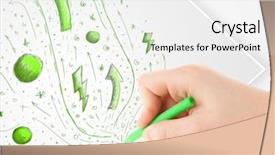  Presentation with plain - Theme consisting of cute notepaper - hand drawing abstract sketches background and a  colored foreground