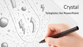  Presentation with paper hand drawn politics - Beautiful presentation theme featuring cute notepaper - hand drawing abstract sketches backdrop and a  colored foreground