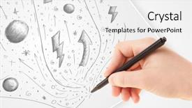  Presentation with plain - Colorful PPT theme enhanced with cute notepaper - hand drawing abstract sketches backdrop and a  colored foreground