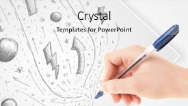  Presentation with plain - Slides consisting of cute notepaper - hand drawing abstract sketches background and a white colored foreground