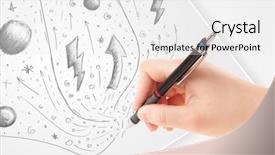  Presentation with plain - Beautiful slide set featuring delicious layer cake with fruits isolated on a white background backdrop and a light gray colored foreground.