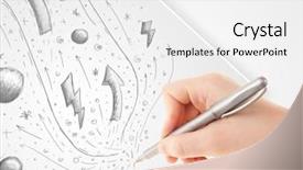  Presentation with plain - Colorful theme enhanced with cute notepaper - hand drawing abstract sketches backdrop and a white colored foreground