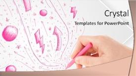  Presentation with plain - Theme having cute notepaper - hand drawing abstract sketches background and a white colored foreground