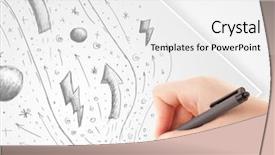  Presentation with plain - Beautiful presentation design featuring cute notepaper - hand drawing abstract sketches backdrop and a white colored foreground