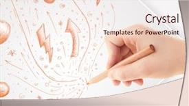  Presentation with paper hand drawn politics - Theme consisting of cute notepaper - hand drawing abstract sketches background and a sky blue colored foreground