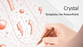  Presentation with notepaper - Theme featuring cute notepaper - hand drawing abstract sketches background and a white colored foreground