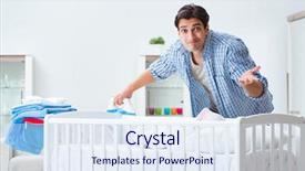  Presentation with newborn baby on his mothers and - Audience pleasing presentation consisting of cute nurse - young dad looking after newborn backdrop and a sky blue colored foreground