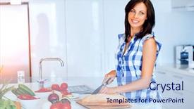  Presentation with beautiful black women smiling - Audience pleasing slide deck consisting of cute nutrition - beautiful woman standing backdrop and a light blue colored foreground