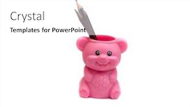  Presentation with stand - Cool new presentation with cute-pencil-stand-isolated backdrop and a white colored foreground