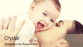  Presentation with happy baby - Slide deck featuring cute people - family child and parenthood concept background and a lemonade colored foreground