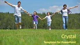  Presentation with happy korean kids - Presentation theme enhanced with cute people - happy young family with their background and a  colored foreground