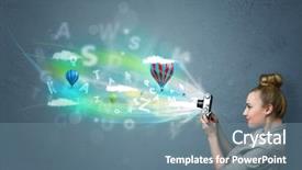  Presentation with greenn abstract - Cool new presentation theme with children s pink bodik a bib a dress and red shoes for a girl dry on a rope against a white brick wall backdrop and a light gray colored foreground.