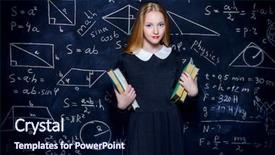  Presentation with black girl - Presentation theme featuring cute physics - education smart student girl wearing background and a  colored foreground