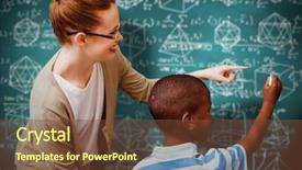  Presentation with physics - Beautiful slide deck featuring cute physics - happy pupil and teacher backdrop and a tawny brown colored foreground