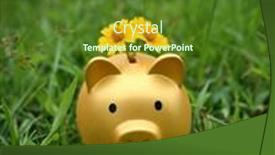  Presentation with piggy bank - Slide deck enhanced with cute-piggy-bank-in-green background and a tawny brown colored foreground