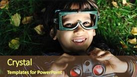  Presentation with boy scout - Slides consisting of cute positive boy with glasses background and a tawny brown colored foreground