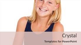  Presentation with teen girl tech - Beautiful PPT theme featuring cute pre teen girl half backdrop and a lemonade colored foreground