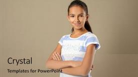  Presentation with cute girlish - Theme with cute pretty girl on color background and a coral colored foreground