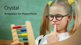  Presentation with special needs classroom - Colorful slide set enhanced with cute pupil calculating with abacus backdrop and a seafoam green colored foreground