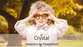  Presentation with lab coat - Presentation design with cute pupil in lab coat background and a lemonade colored foreground