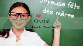  Presentation with pupil - Presentation featuring cute pupil pointing against green background and a seafoam green colored foreground