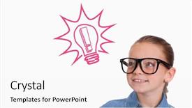  Presentation with pupil - Amazing presentation having cute pupil smiling against idea and innovation graphic backdrop and a white colored foreground