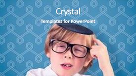  Presentation with pupil - Slide set consisting of cute pupil thinking against background background and a teal colored foreground