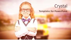  Presentation with school bus - Colorful slide deck enhanced with crossed against yellow school bus backdrop and a lemonade colored foreground