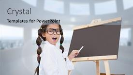  Presentation with pupil - Amazing slides having cute-pupil-with-chalkboard-against backdrop and a light blue colored foreground