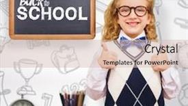  Presentation with bleached - Amazing PPT layouts having cute pupil with thumbs up against bleached wooden planks background backdrop and a soft green colored foreground