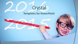  Presentation with white pigeon against the blue - Cool new presentation theme with cute pupil writing against blue backdrop and a  colored foreground