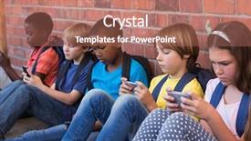  Presentation with elementary children - Amazing slides having cute pupils using mobile phone backdrop and a coral colored foreground