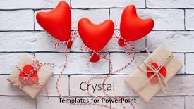  Presentation with birthday card - PPT theme having cute-romantic-greeting-card-good background and a coral colored foreground