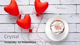  Presentation with birthday card - Presentation design featuring cute-romantic-greeting-card-good background and a light gray colored foreground