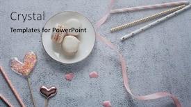  Presentation with birthday card - Colorful presentation theme enhanced with cute-romantic-greeting-card-good backdrop and a light gray colored foreground