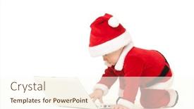  Presentation with cute baby - Colorful presentation enhanced with cute-santa-baby backdrop and a cream colored foreground