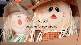  Presentation with celebrate - Amazing presentation design having cute scarecrow figurine used to celebrate the fall backdrop and a lemonade colored foreground