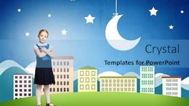  Presentation with colorful hands - Amazing slides having cute schoolgirl against colorful background with book in hands backdrop and a light blue colored foreground