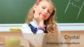  Presentation with classroom - Cool new theme with cute schoolgirl in a classroom backdrop and a  colored foreground