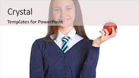  Presentation with study - Presentation theme consisting of cute schoolgirl with apple background and a lemonade colored foreground