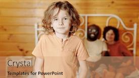  Presentation with serene - PPT layouts with cute-serene-little-boy background and a coral colored foreground