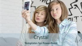  Presentation with smart home - Presentation theme with cute sisters pouting while taking background and a light blue colored foreground